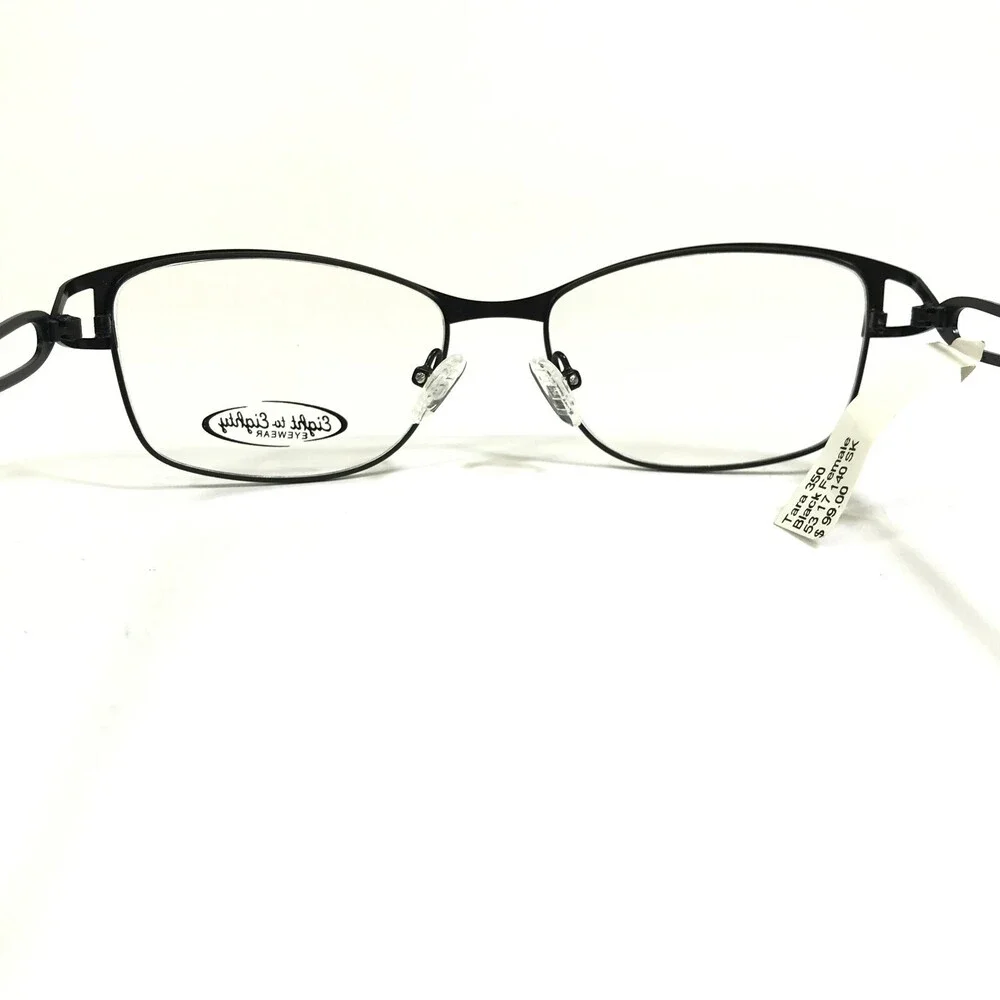 Eight to Eighty Eyeglasses Frames TARA BLACK Cat Eye Wire Rim 53-17-140